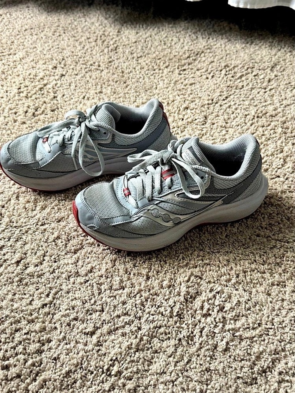 Saucony Gray & Red Athletic Shoes